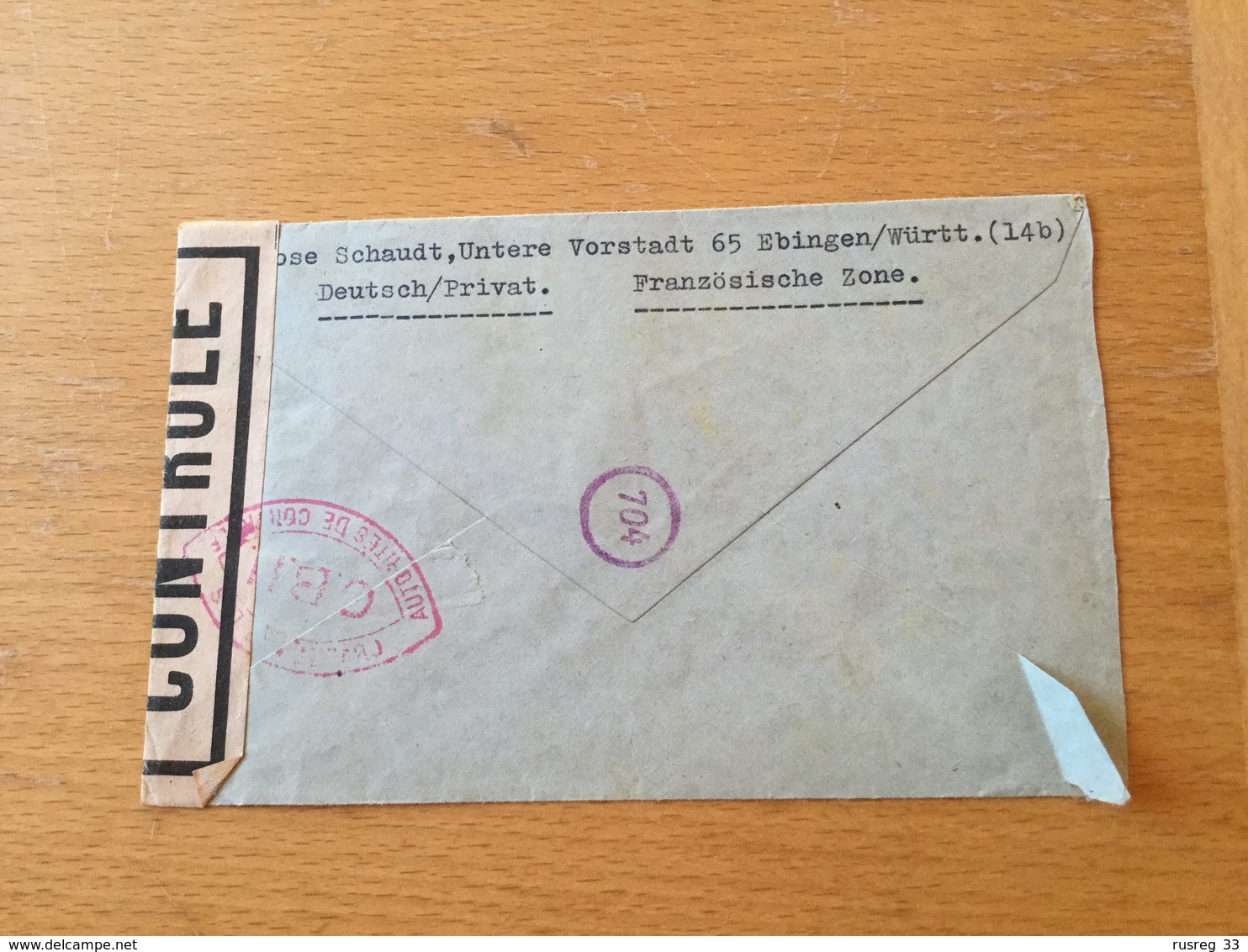 SCHW665 Zone Francaise 1946 Lettre D'Ebingen Avec Censure Pour Genéve - Other & Unclassified