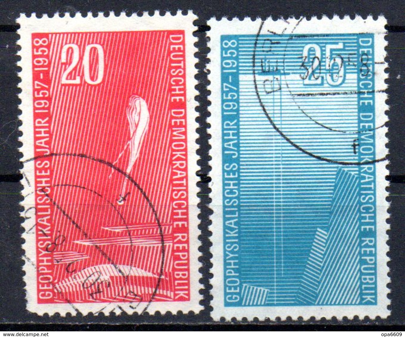 (DDR-BM1) DDR "Internationales Geophysikalisches Jahr" Mi 616/17  Sauber Bedarfsgestempelt - Used Stamps