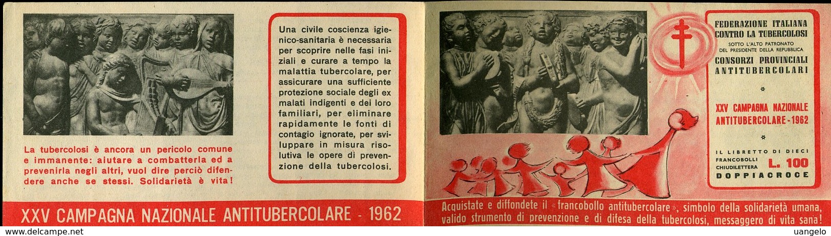 SP98bis CARNET COMPAGNA ANTITUBERCOLARE 1962 COMPLETO - Erinofilia