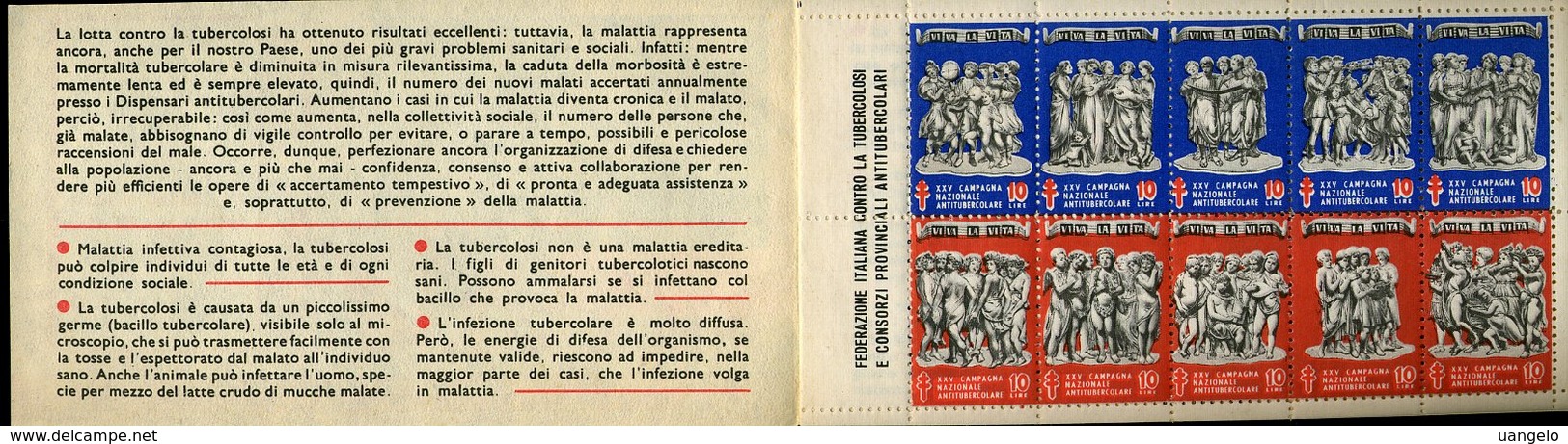 SP98bis CARNET COMPAGNA ANTITUBERCOLARE 1962 COMPLETO - Erinofilia