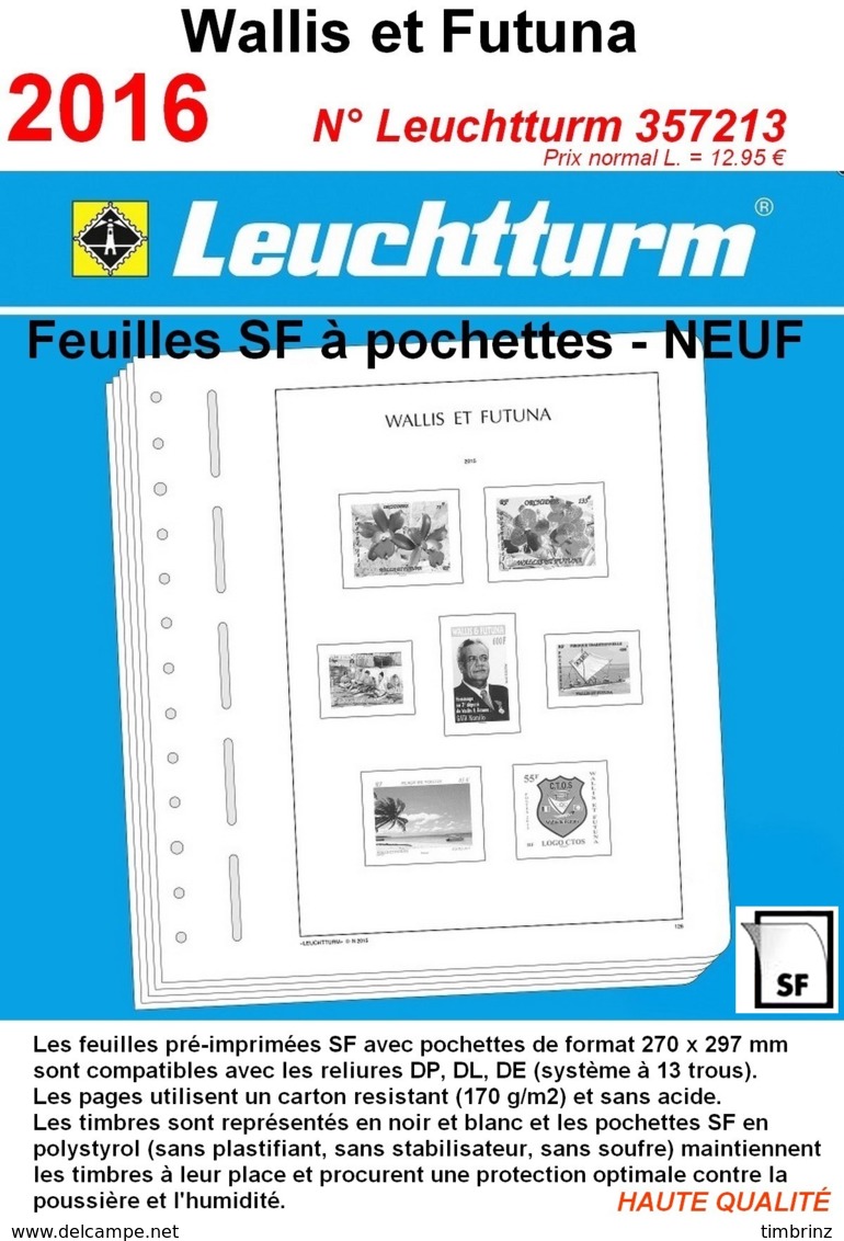 Feuilles Wallis Et Futuna 2016 à Pochettes SF Leuchtturm 357213 - NEUF ..Réf.DIV20168 - Pré-Imprimés