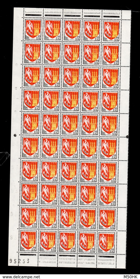 Demi Feuille De 50 Timbres N** Du YV 1353A Cote 10 Euros - Fogli Completi