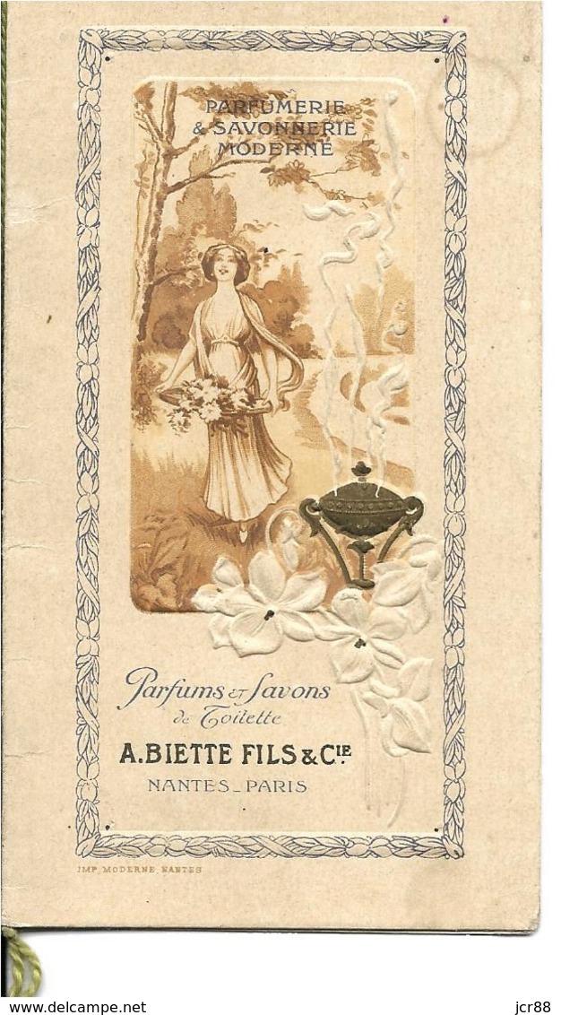 44 - Loire Atlantique - Nantes - 75 - Paris - Savonnerie Parfumerie A.Biette - Avis De Passage Parfumé - Collections