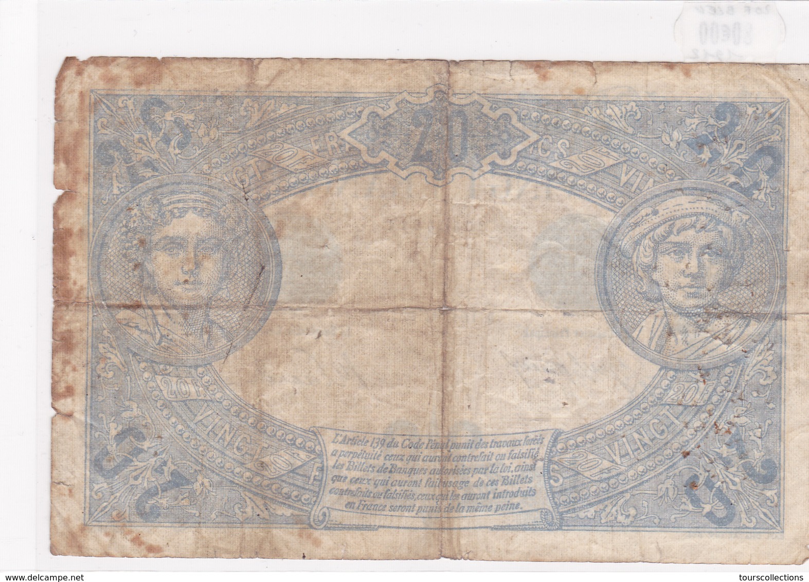 Billet De 20 Francs Bleu Du 19 Février 1912 - K.1236 Alph 611 @ N° Fayette : 10.2 - 20 F 1905-1913 ''Bleu''