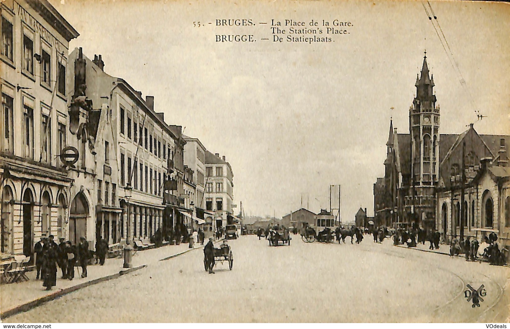 CPA - Belgique - Brugge - Bruges - La Place De La Gare - Damme