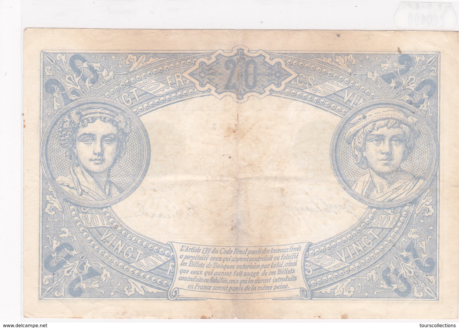 Billet De 20 Francs Bleu Du 8 Novembre 1912 - Z.2983 Alph 706 @ N° Fayette : 10.2 - 20 F 1905-1913 ''Bleu''