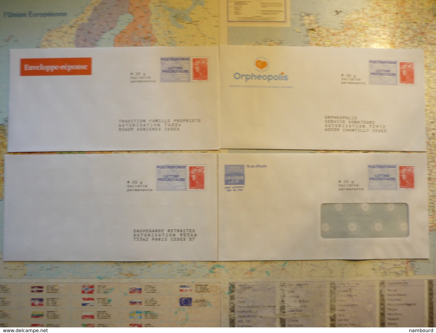 9 Enveloppes Neuves PAP Réponse - Listos Para Enviar: Respuesta /Beaujard