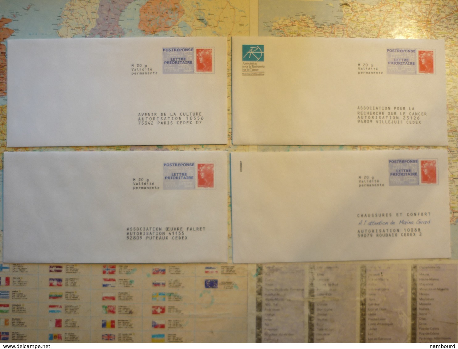 9 Enveloppes Neuves PAP Réponse - Listos Para Enviar: Respuesta /Beaujard