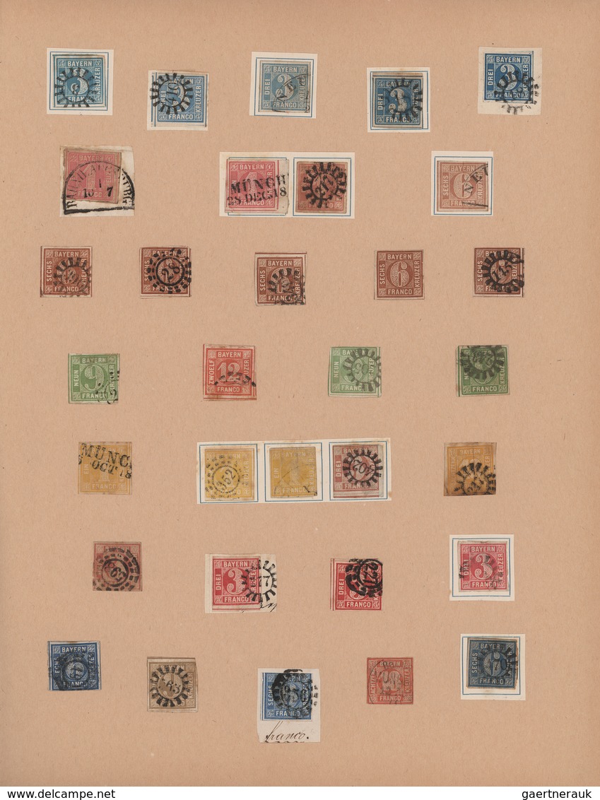 Nachlässe: 1849/1975 Ca., Nachlass In 12 Alben, Kernstück Ist Eine Bayernsammlung In Einem Alten Alb - Vrac (min 1000 Timbres)