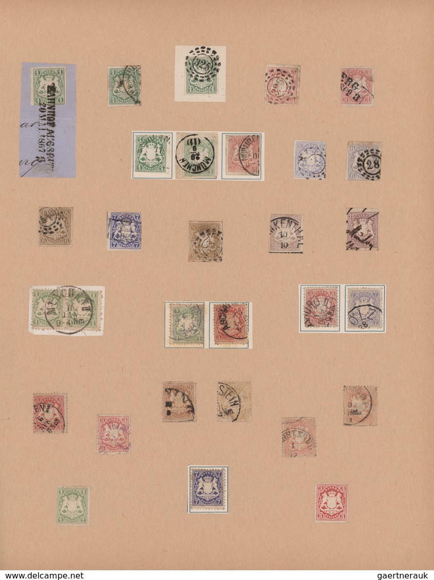 Nachlässe: 1849/1975 Ca., Nachlass In 12 Alben, Kernstück Ist Eine Bayernsammlung In Einem Alten Alb - Vrac (min 1000 Timbres)