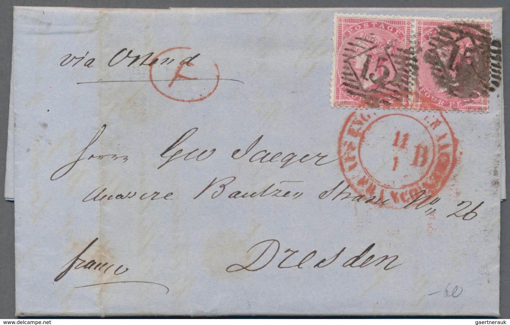 Nachlässe: 1860er-1930er Jahre: Kleine Partie Von 60 Belegen Aus Aller Welt, Dabei Vier Frühe Briefe - Vrac (min 1000 Timbres)