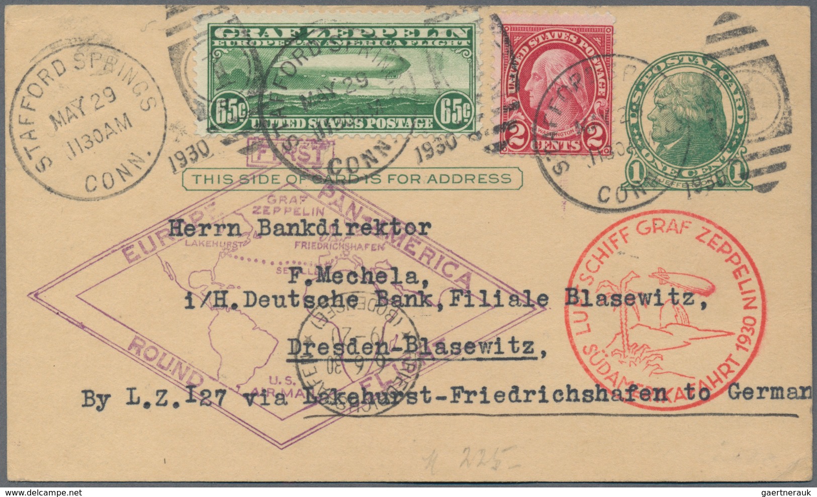 Nachlässe: 1860er-1930er Jahre: Kleine Partie Von 60 Belegen Aus Aller Welt, Dabei Vier Frühe Briefe - Vrac (min 1000 Timbres)