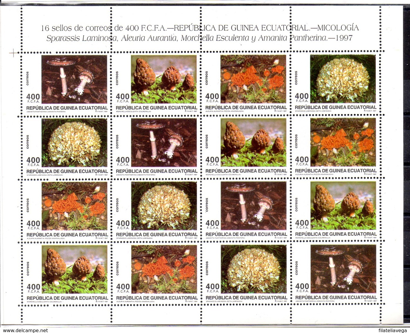 República De Guinea Ecuatorial Minipliego Completa N ºYvert 350/53 ** SETAS (MUSHROOMS) - Equatorial Guinea