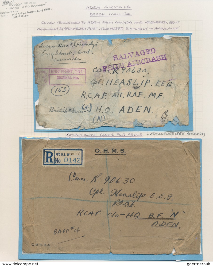 Aden: 1911-1950's - "ADEN AIRMAILS": Collection Of 25 Airmail Covers, Postcards Etc. From/via/to ADE - Yémen