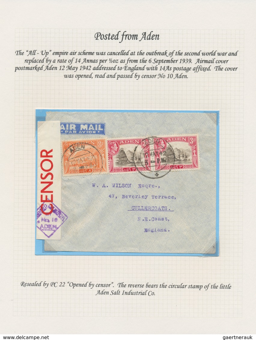 Aden: 1911-1950's - "ADEN AIRMAILS": Collection of 25 airmail covers, postcards etc. from/via/to ADE