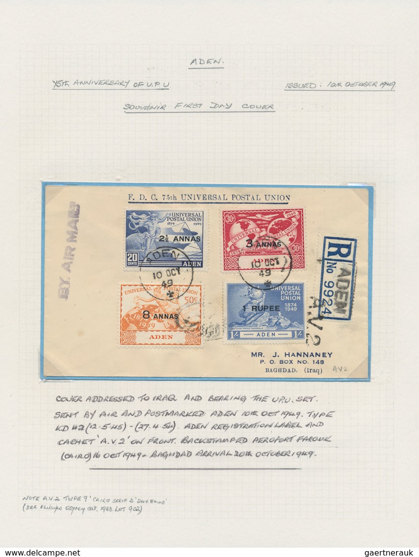 Aden: 1911-1950's - "ADEN AIRMAILS": Collection of 25 airmail covers, postcards etc. from/via/to ADE