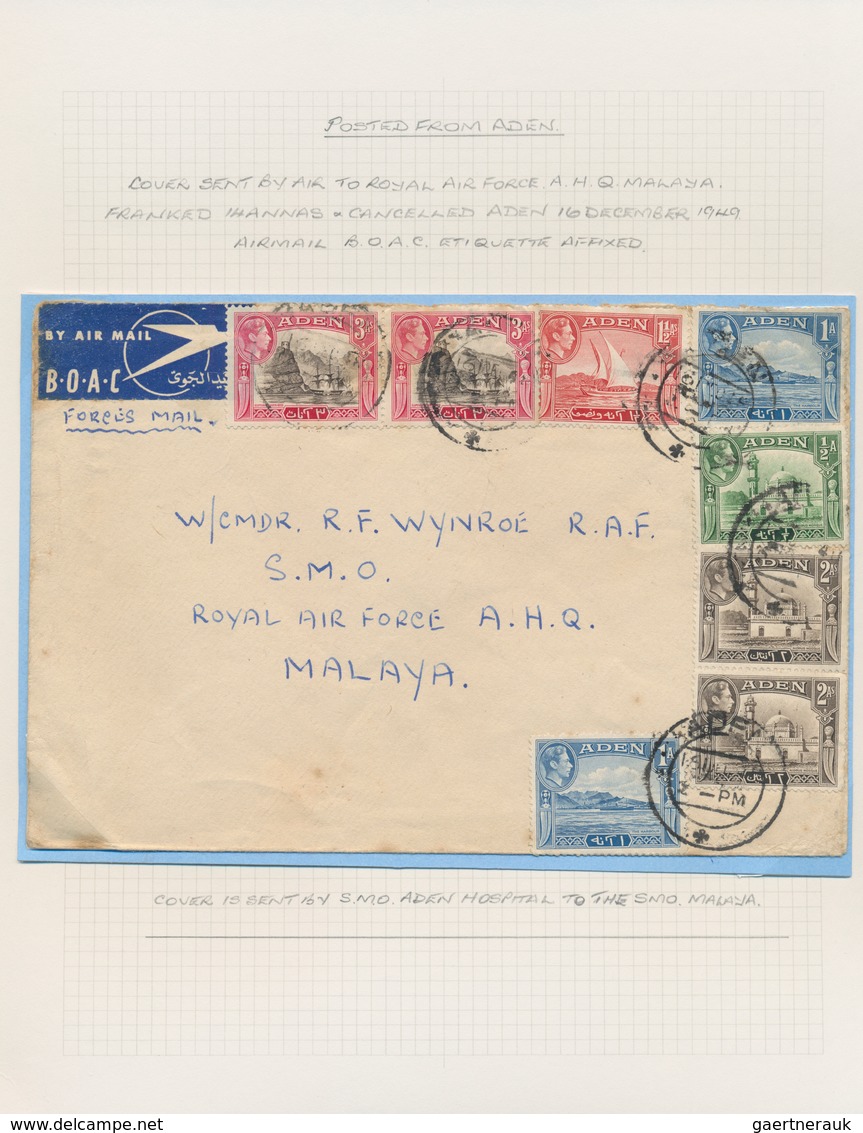 Aden: 1911-1950's - "ADEN AIRMAILS": Collection of 25 airmail covers, postcards etc. from/via/to ADE