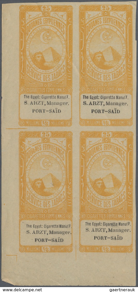 Ägypten - Besonderheiten: 1890's CIGARETTE STAMPS: Collection and stock of 1200 stamps, perf or impe