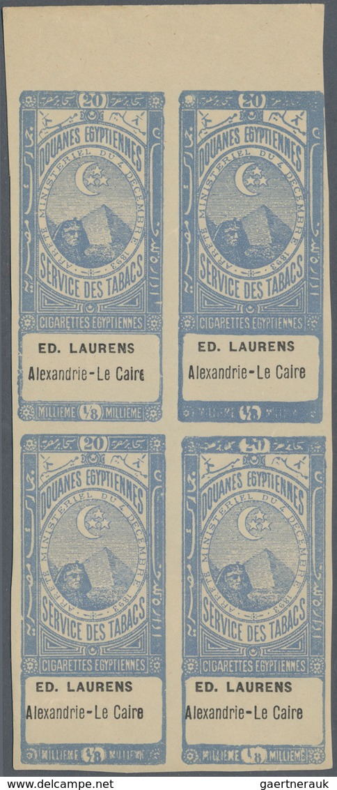 Ägypten - Besonderheiten: 1890's CIGARETTE STAMPS: Collection and stock of 1200 stamps, perf or impe