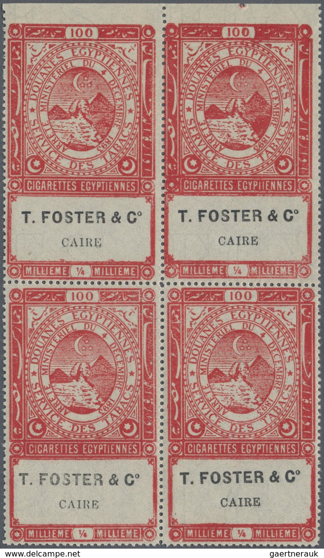 Ägypten - Besonderheiten: 1890's CIGARETTE STAMPS: Collection and stock of 1200 stamps, perf or impe