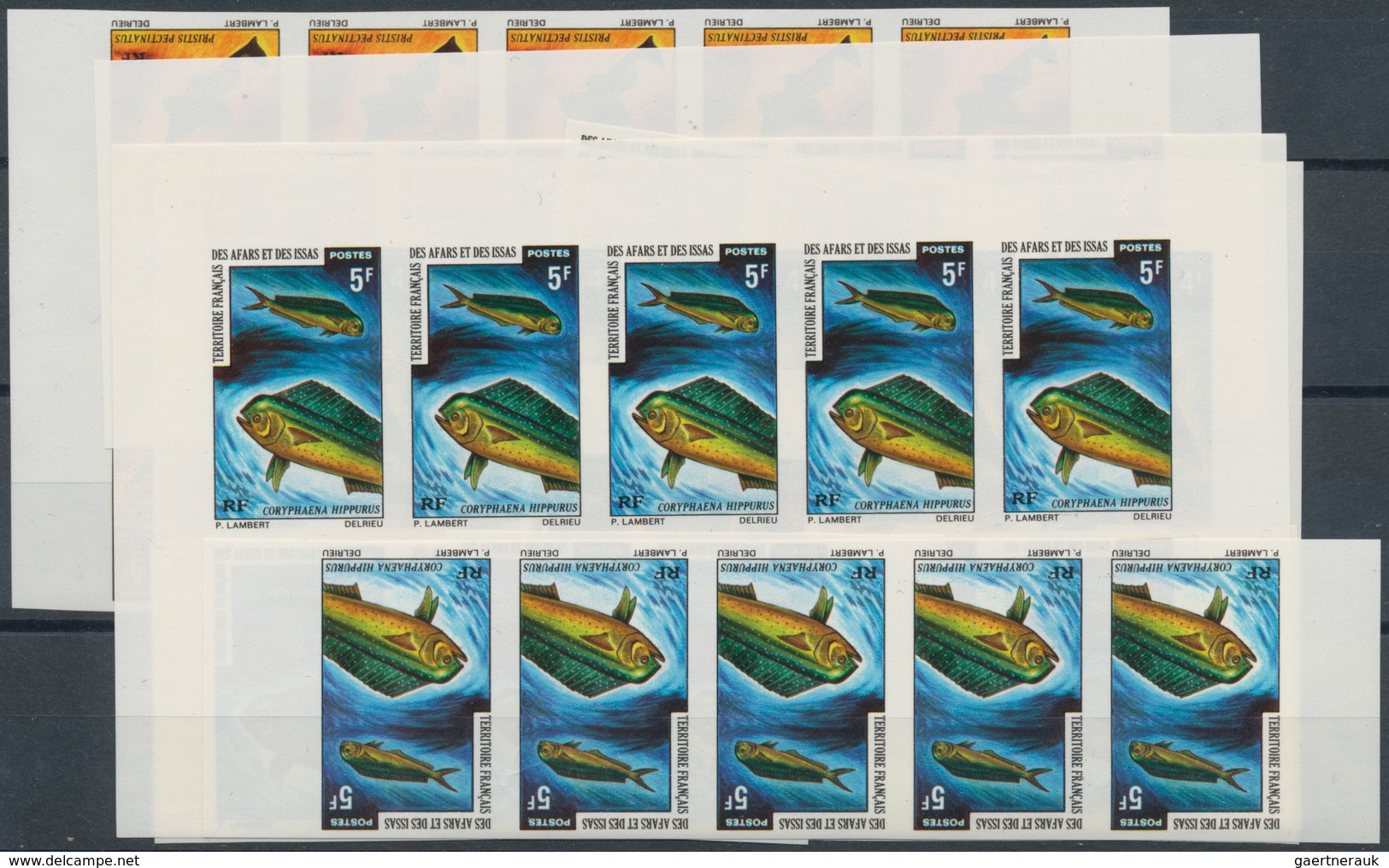 Afar Und Issa: 1970/1974, Imperforate Issues In Complete Sets: Michel Nos. 49 (7), 52/55 (17), 60 (1 - Autres & Non Classés
