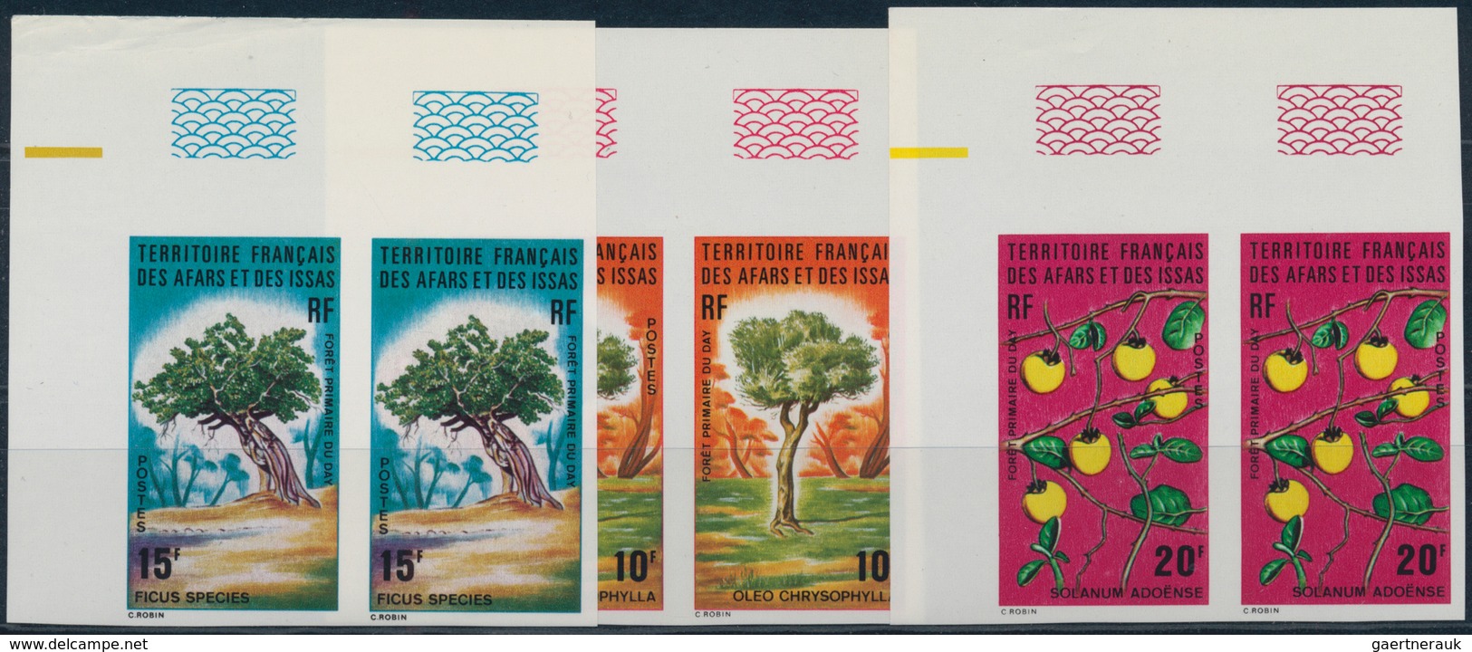 Afar Und Issa: 1970/1974, Imperforate Issues In Complete Sets: Michel Nos. 49 (7), 52/55 (17), 60 (1 - Autres & Non Classés