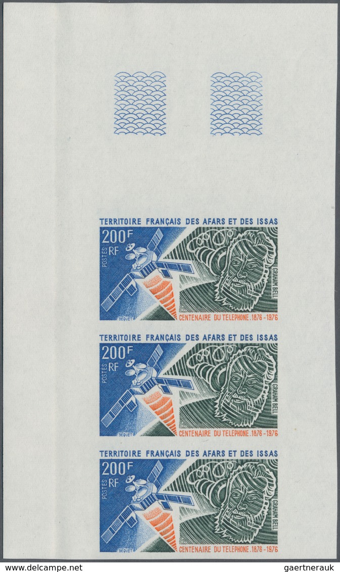 Afar Und Issa: 1976, Centenary Of Telephone, Airmail 200fr., 17 Imperforate Stamps, Mint Never Hinge - Autres & Non Classés