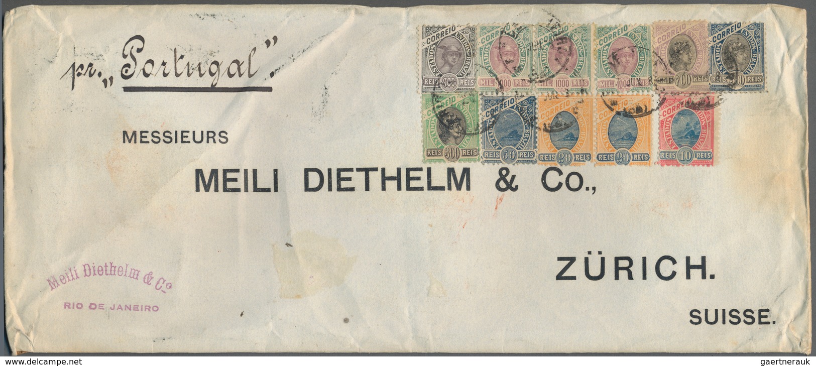 Brasilien: 1898-99: Nine Printed Envelopes From Pernambuco Or Rio To Amstein/Dietheim In Zurich, Swi - Lettres & Documents