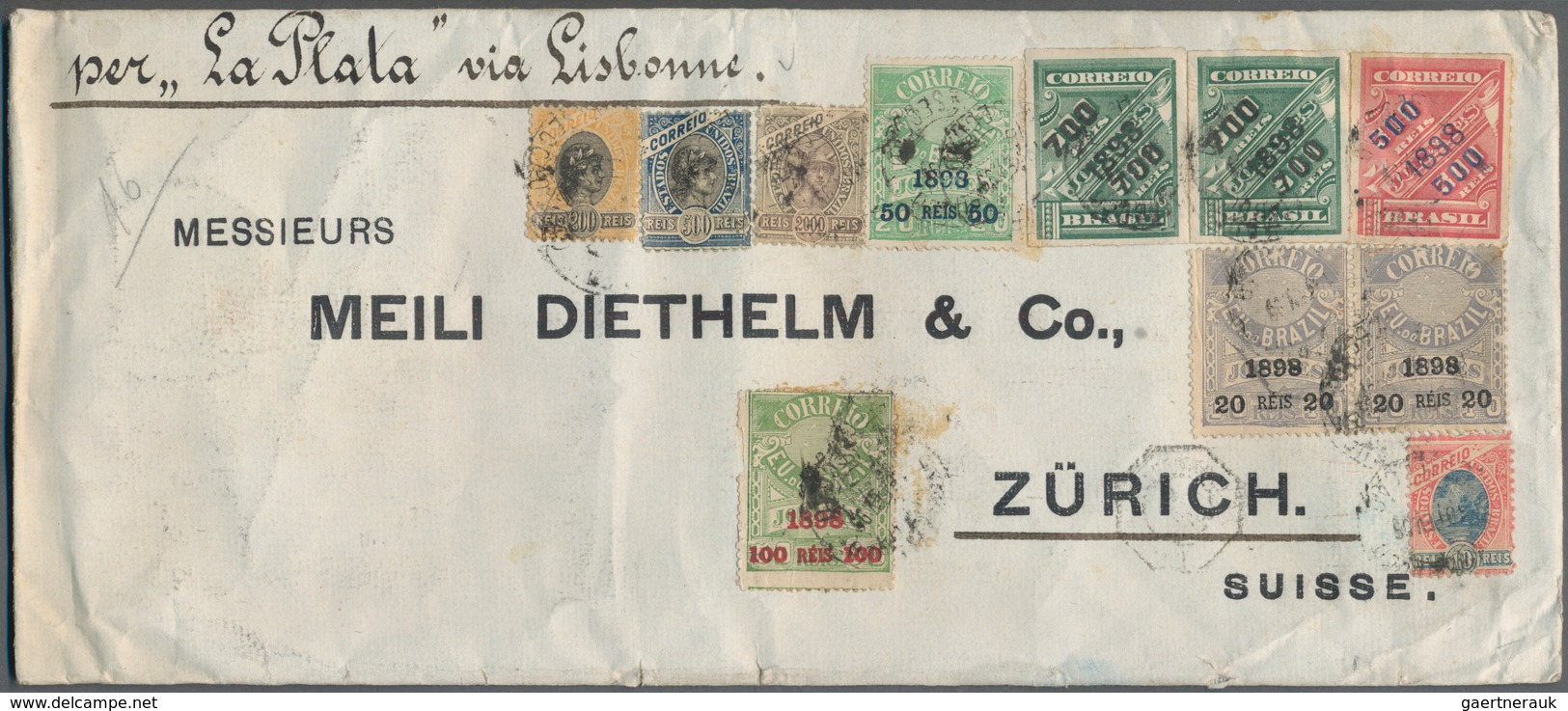 Brasilien: 1898-99: Nine Printed Envelopes From Pernambuco Or Rio To Amstein/Dietheim In Zurich, Swi - Covers & Documents