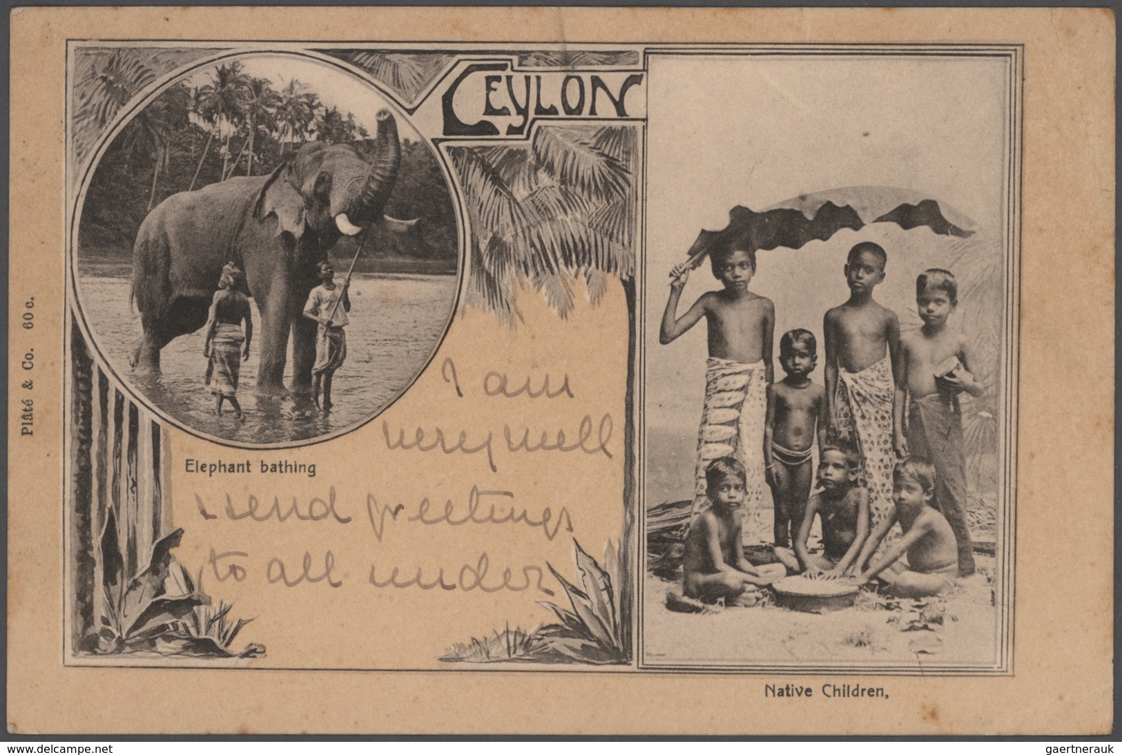 Ceylon / Sri Lanka: 1890's-1930's PICTURE POSTCARDS: Collection of about 370 picture postcards, used