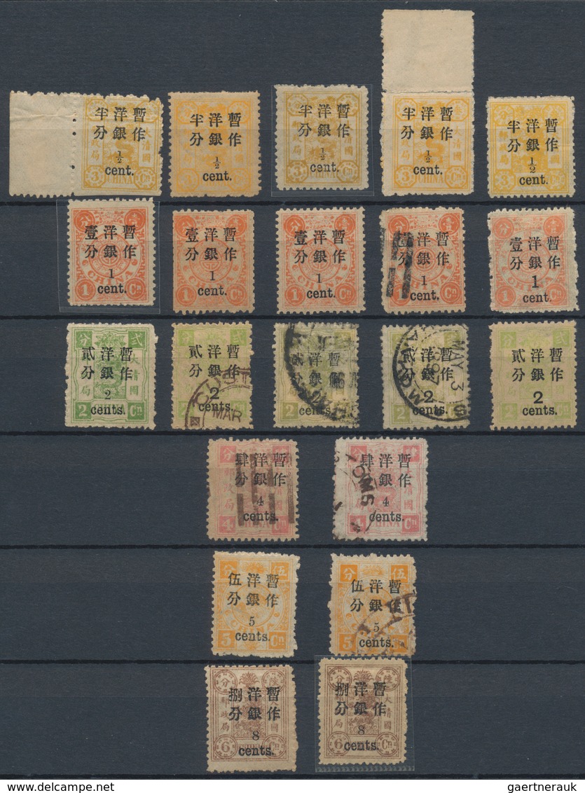 China: 1878/1949, Collection Unused Mounted Mint Resp. Predominantly Used In Large Boxed Lighthouse - Autres & Non Classés