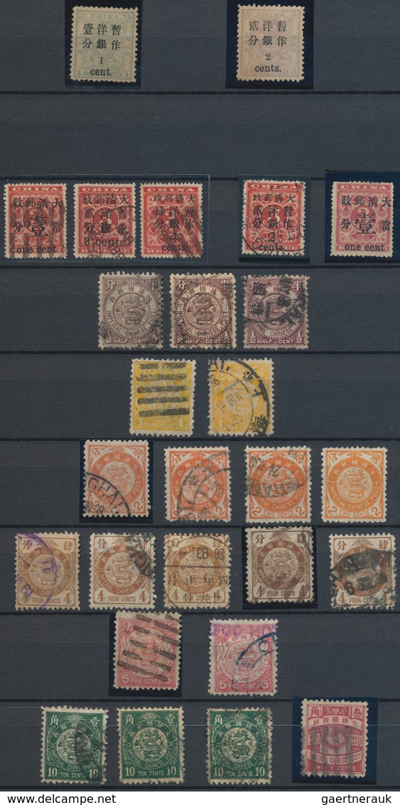China: 1878/1949, Collection Unused Mounted Mint Resp. Predominantly Used In Large Boxed Lighthouse - Autres & Non Classés