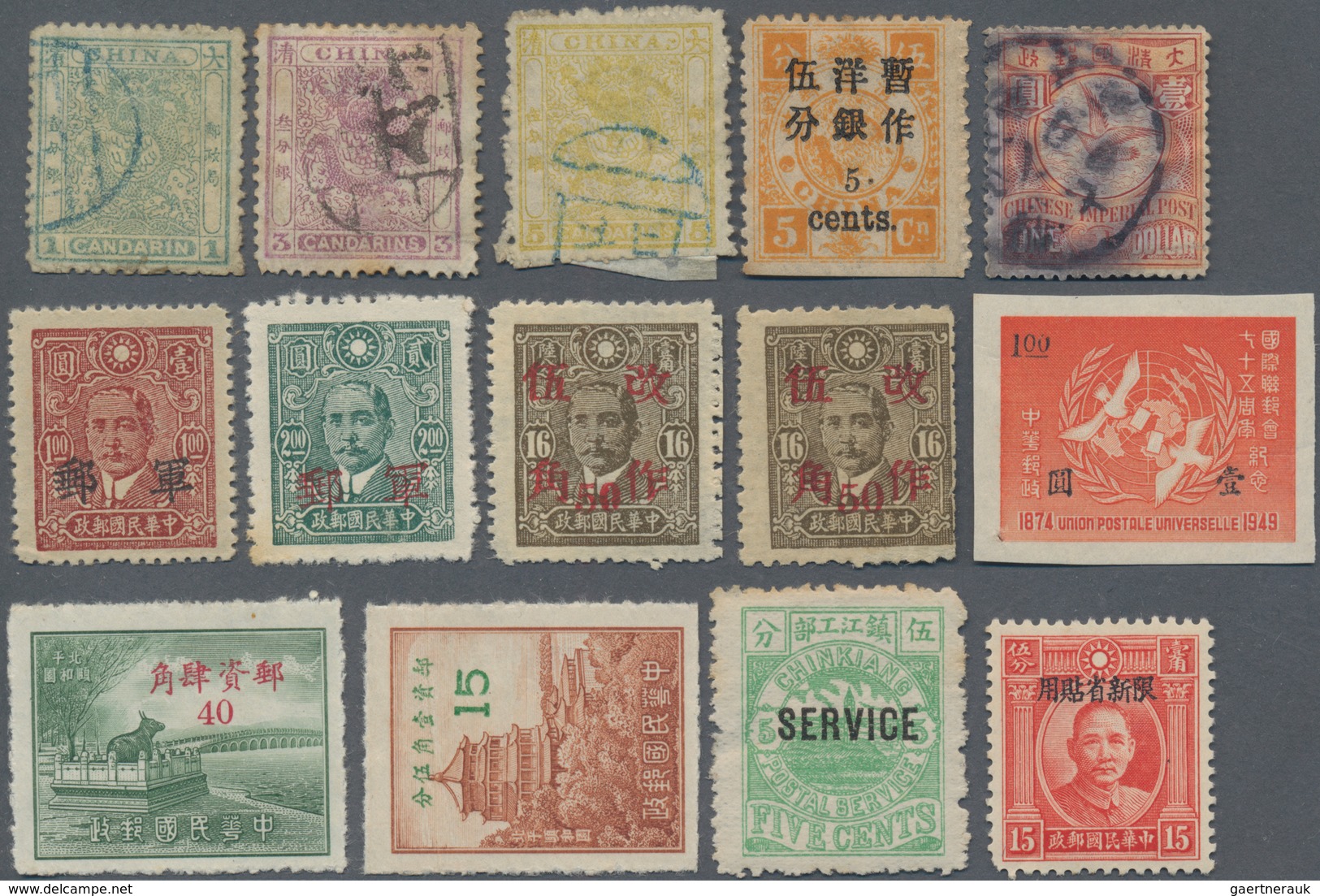 China: 1885/1949, Collection On Stockcards And In Glassine Bag, Including Complete Set Of Custom's S - Autres & Non Classés