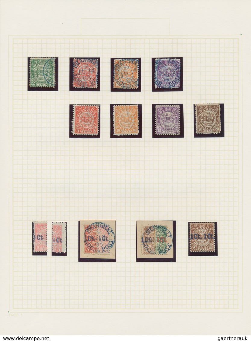 China - Shanghai: 1865/93, collection mint and used mounted on pages, a.o. 23 large dragons inc. pai