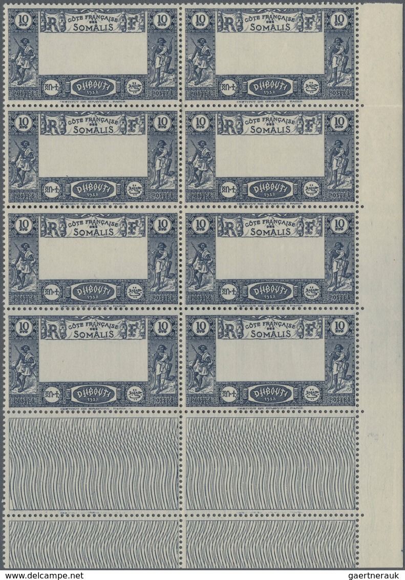 Dschibuti: 1938, Definitives "Views Of Djibouti", 10fr. Showing Variety "Missing Centre", 18 Stamps - Other & Unclassified