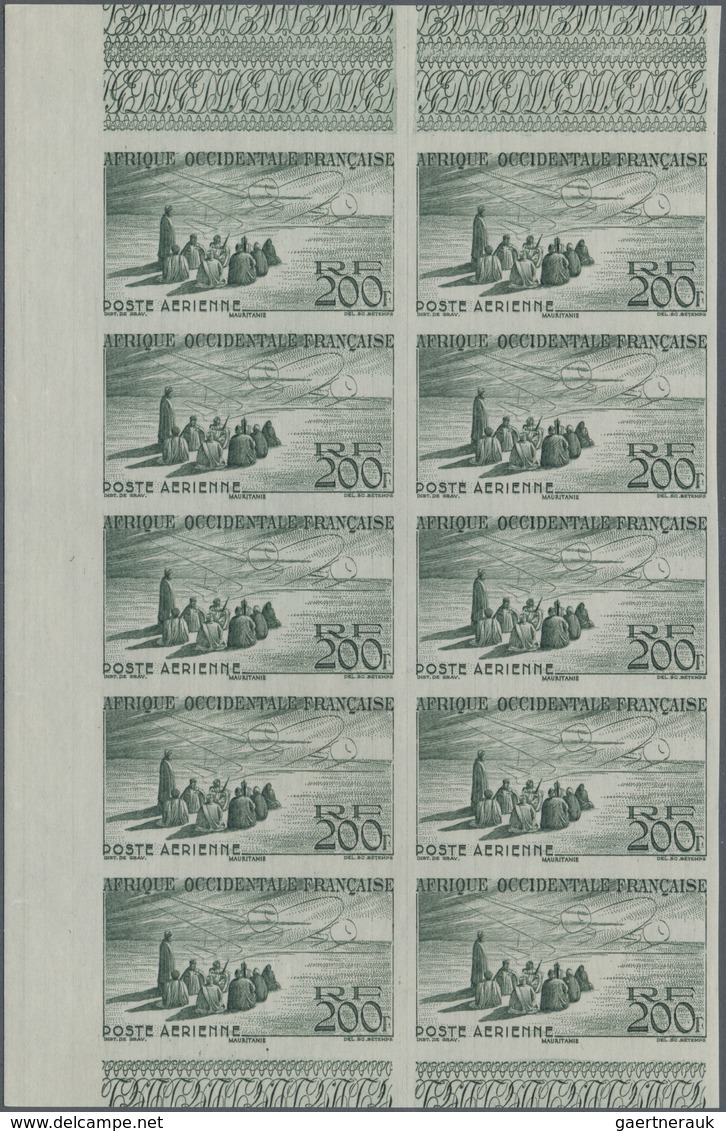 Französisch-Westafrika: 1947, Airmails 8fr.-200fr. Imperforate, Complete Set Of Four Values In Margi - Sonstige & Ohne Zuordnung