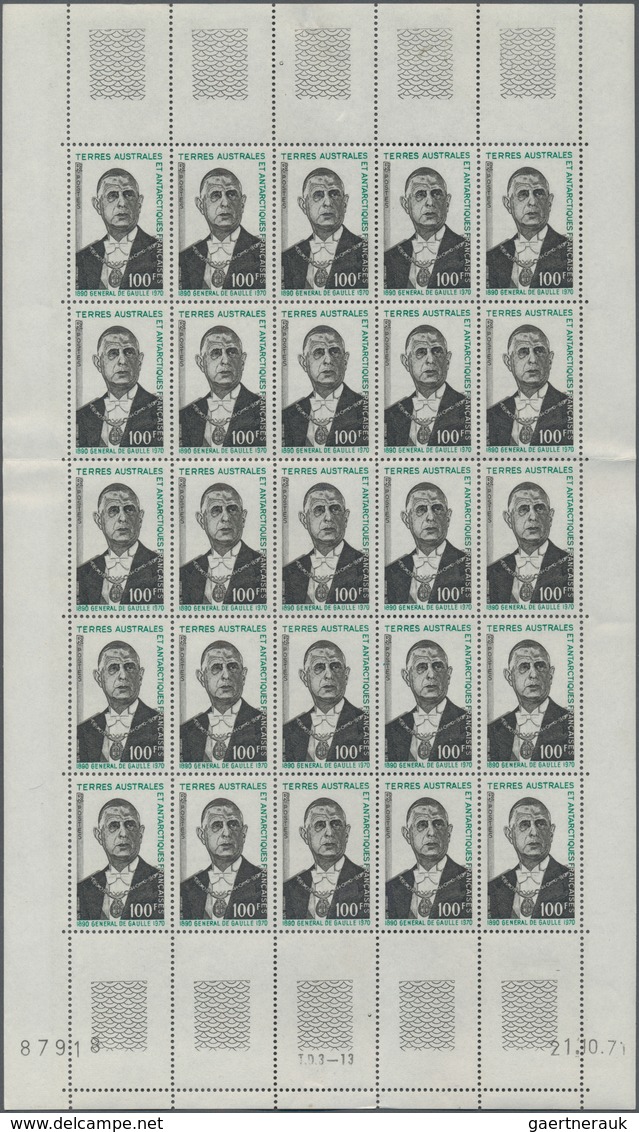 Französische Gebiete In Der Antarktis: 1972, Death Anniversary Of Gen. Charles De Gaulle, 50fr. And - Lettres & Documents