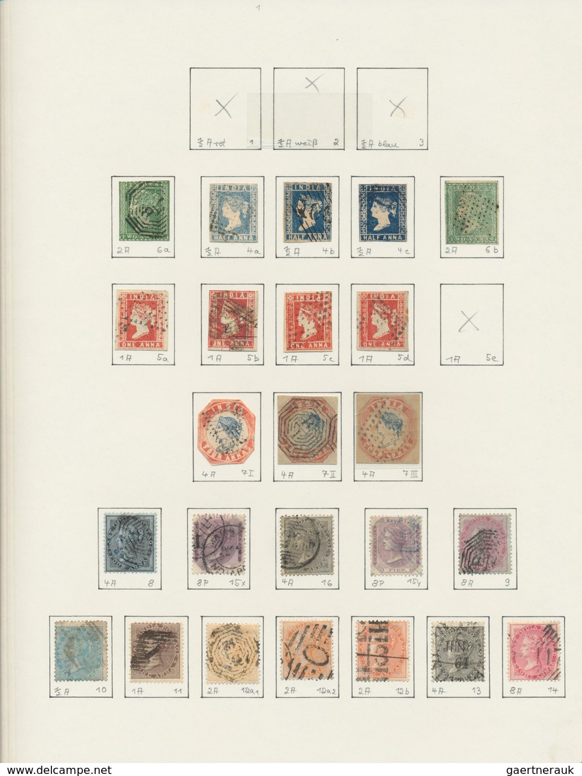 Indien: 1854-1989 Collection Of Mostly Used Stamps, From 10 Lithographs (three 4a., Cut-to-shape) An - 1854 Compagnie Des Indes