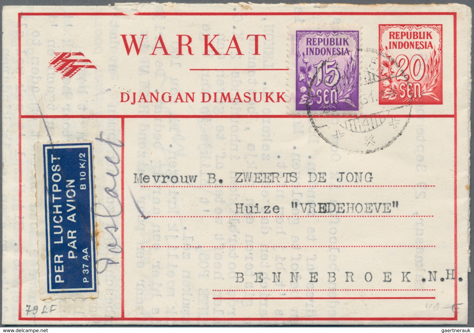 Indonesien: 1948/2004 (ca.), Lot Of Covers (36 Inc. Two With 1952 Currency Control Label On Reverse - Indonésie