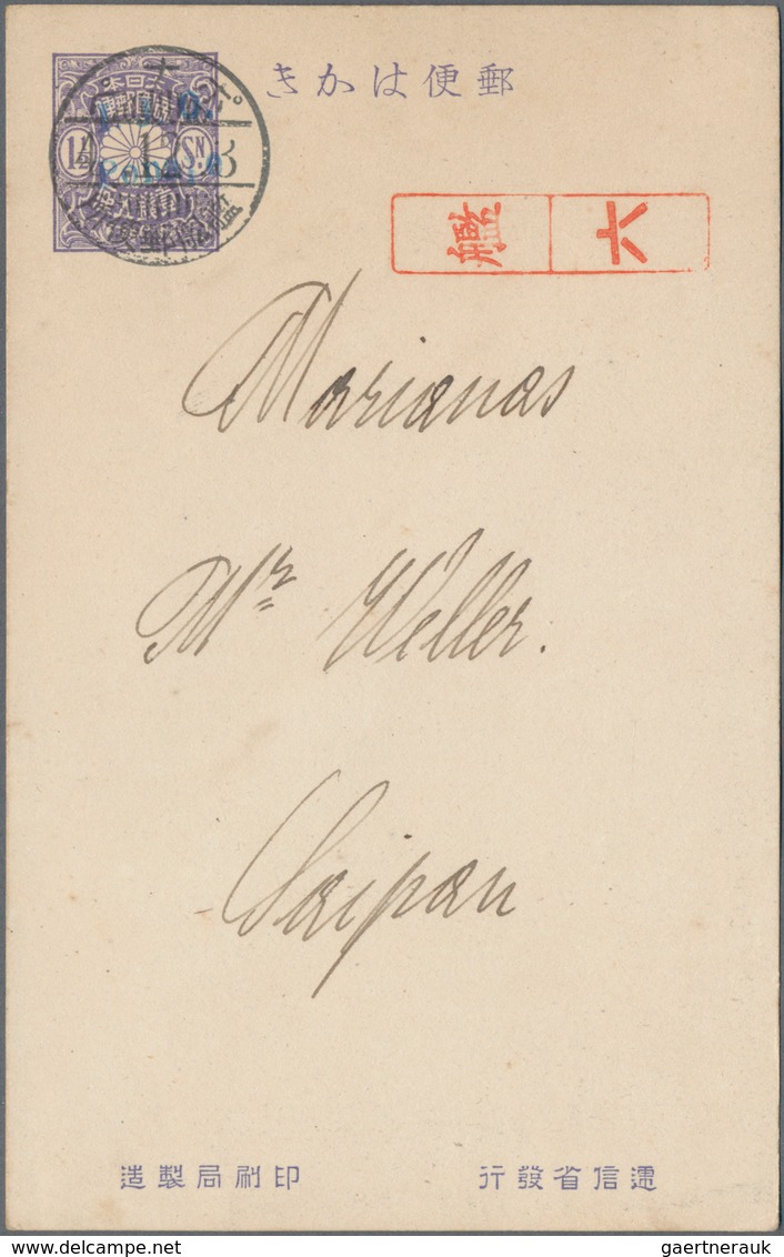 Japan: 1892/1951, Covers/used Ppc (35) Inc. Mourning Cover, Etscheid Card Pmkd. Ponape 1915 (Nanyo S - Other & Unclassified