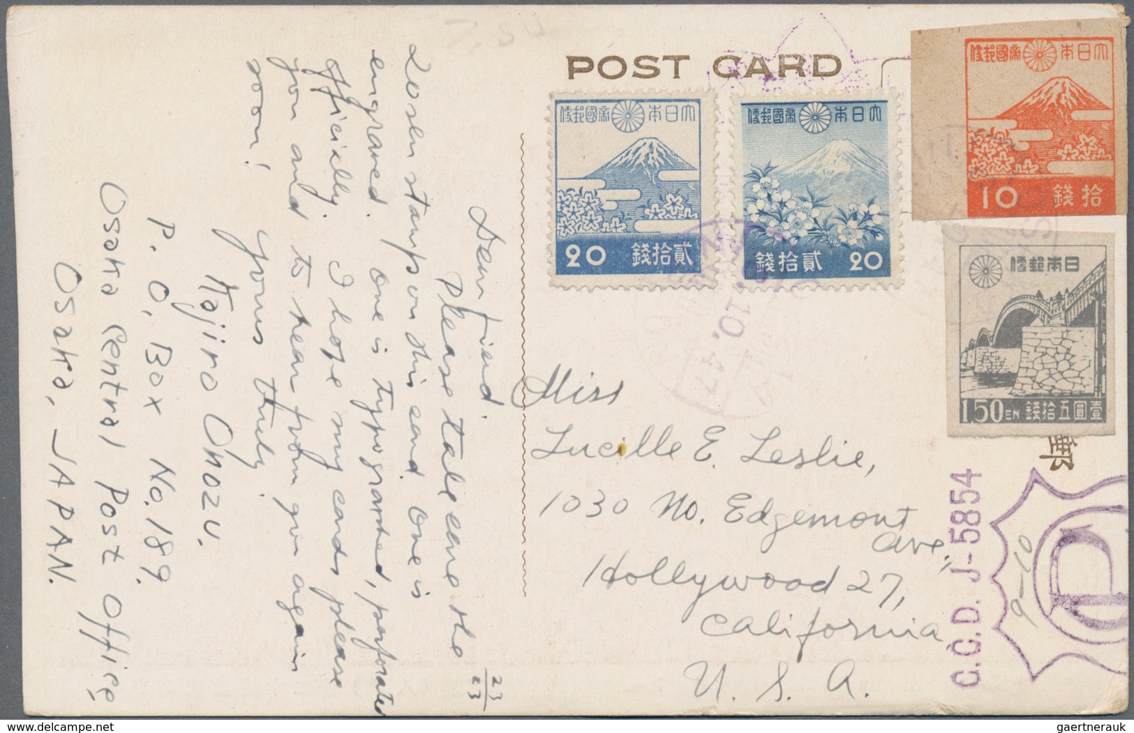 Japan: 1892/1951, covers/used ppc (35) inc. mourning cover, Etscheid card pmkd. Ponape 1915 (Nanyo S