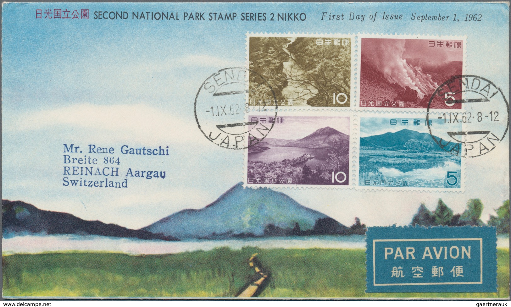 Japan: 1955/67 (ca.), FDC Used To Switzerland (43) Or Unaddressed 12). Total 55 Items, Very Clean Co - Sonstige & Ohne Zuordnung