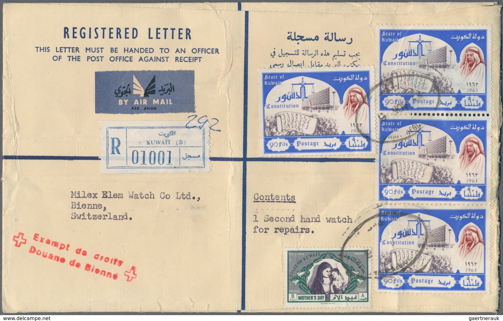 Kuwait: 1961/81, Covers (116, Inc. One FDC), Official Mails With Red Pp Daters Or Machine Marks (19) - Koweït