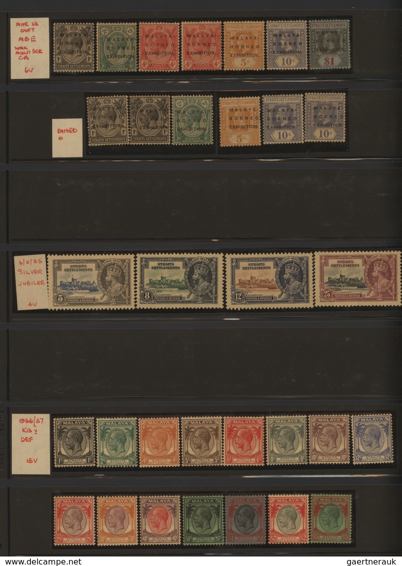 Malaiische Staaten - Straits Settlements: 1867-1940's: MINT & SPECIALIZED collection of the Straits