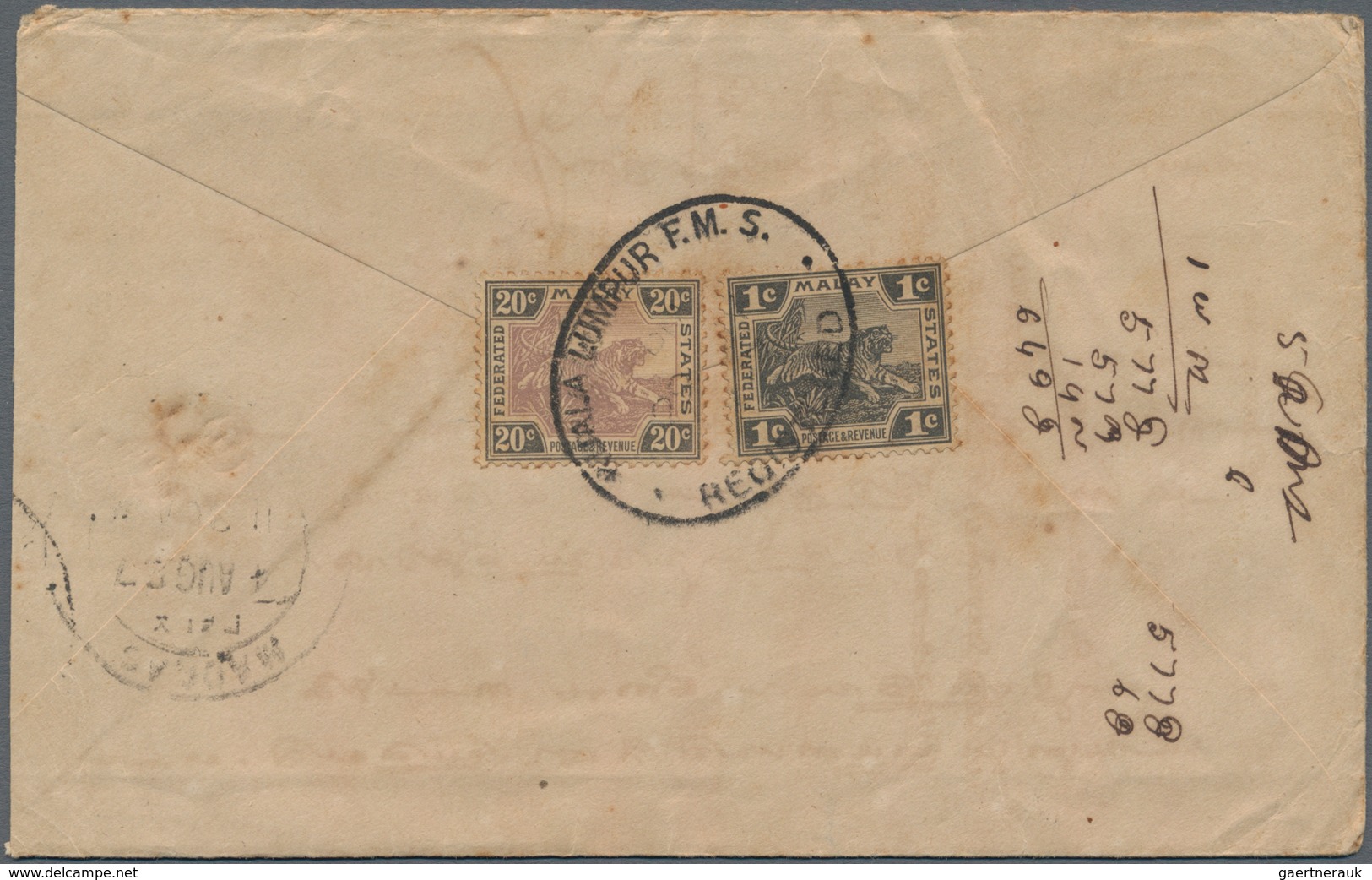 Malaiische Staaten: 1900's-1940's: More Than 150 Covers, Postcards And Postal Stationery Items Used - Federated Malay States