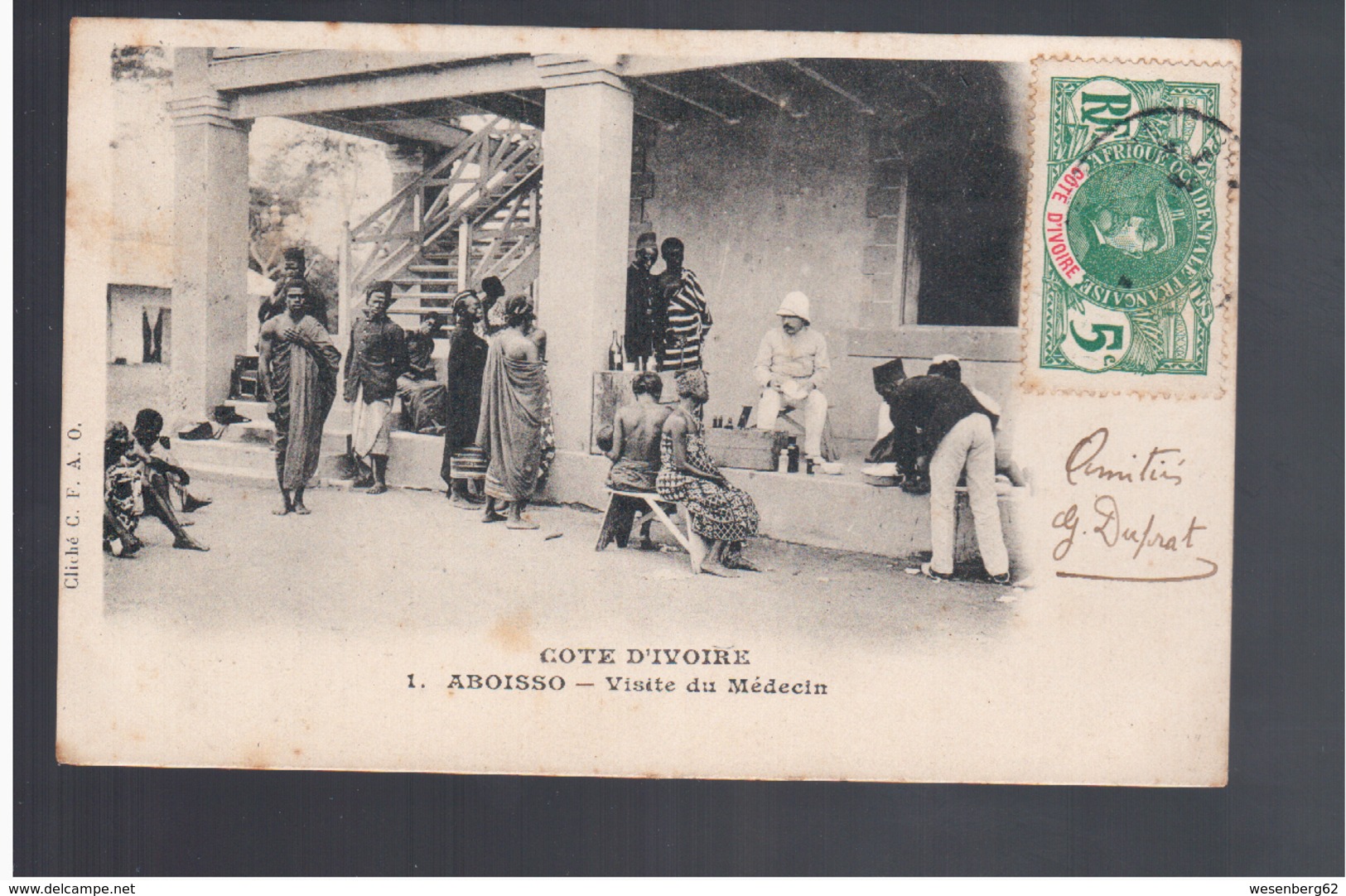 Cote D'Ivoire ABOISSO - Visite Du Médecin 1906 Old Postcard - Côte-d'Ivoire