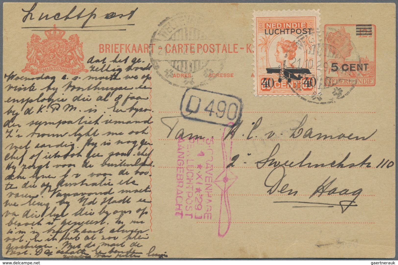 Niederländisch-Indien: 1862/1946, Covers/used Ppc (20), Stationery (22) Inc. Airmail, Registration, - Indes Néerlandaises