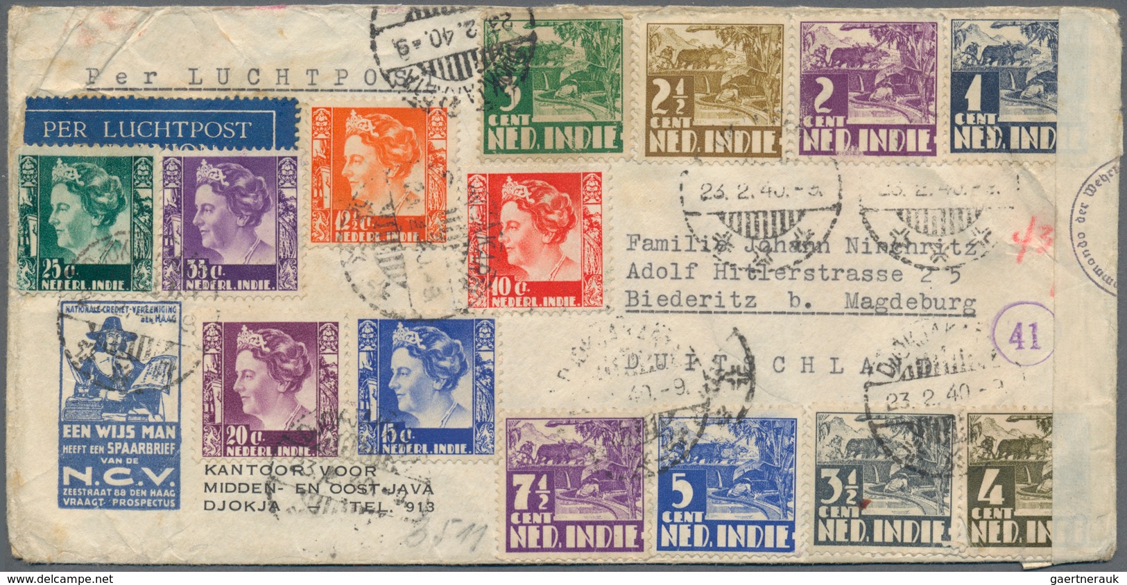 Niederländisch-Indien: 1862/1946, Covers/used Ppc (20), Stationery (22) Inc. Airmail, Registration, - Indes Néerlandaises