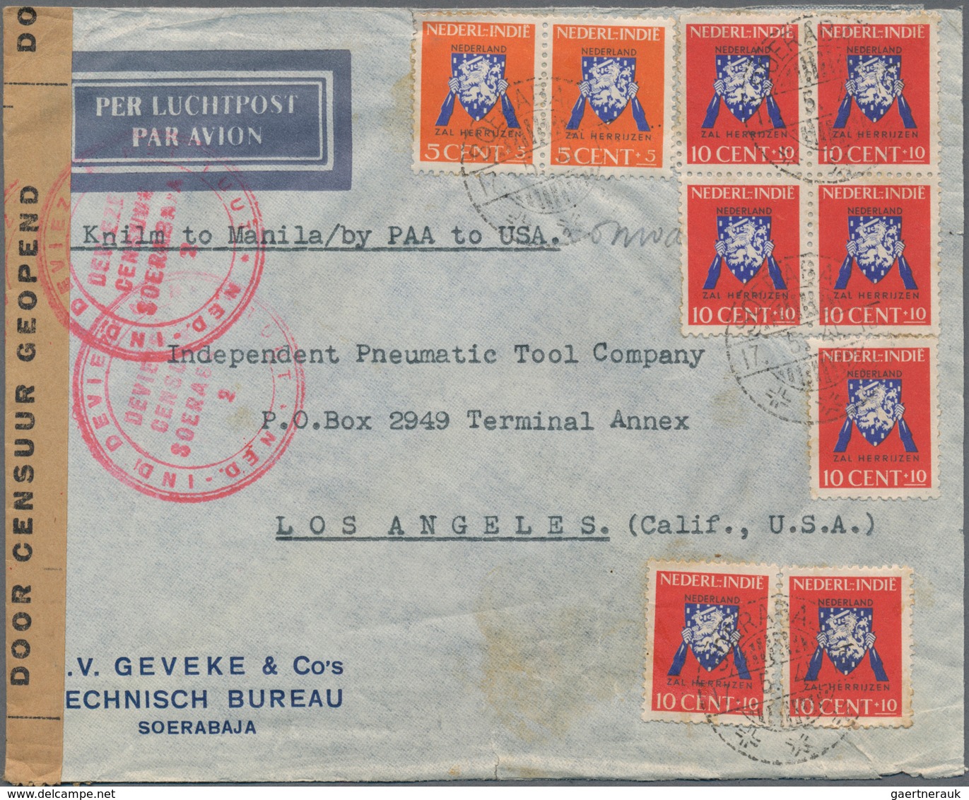 Niederländisch-Indien: 1880/1950 ca., comprehensive lot of ca.270 covers, cards and stationeries, co