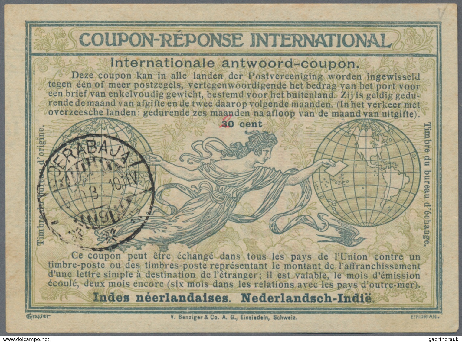 Niederländisch-Indien: 1942/82, Lot Of International Reply Coupons, Inc. 20 C./30 C. (3), 20 C., 17 - Netherlands Indies